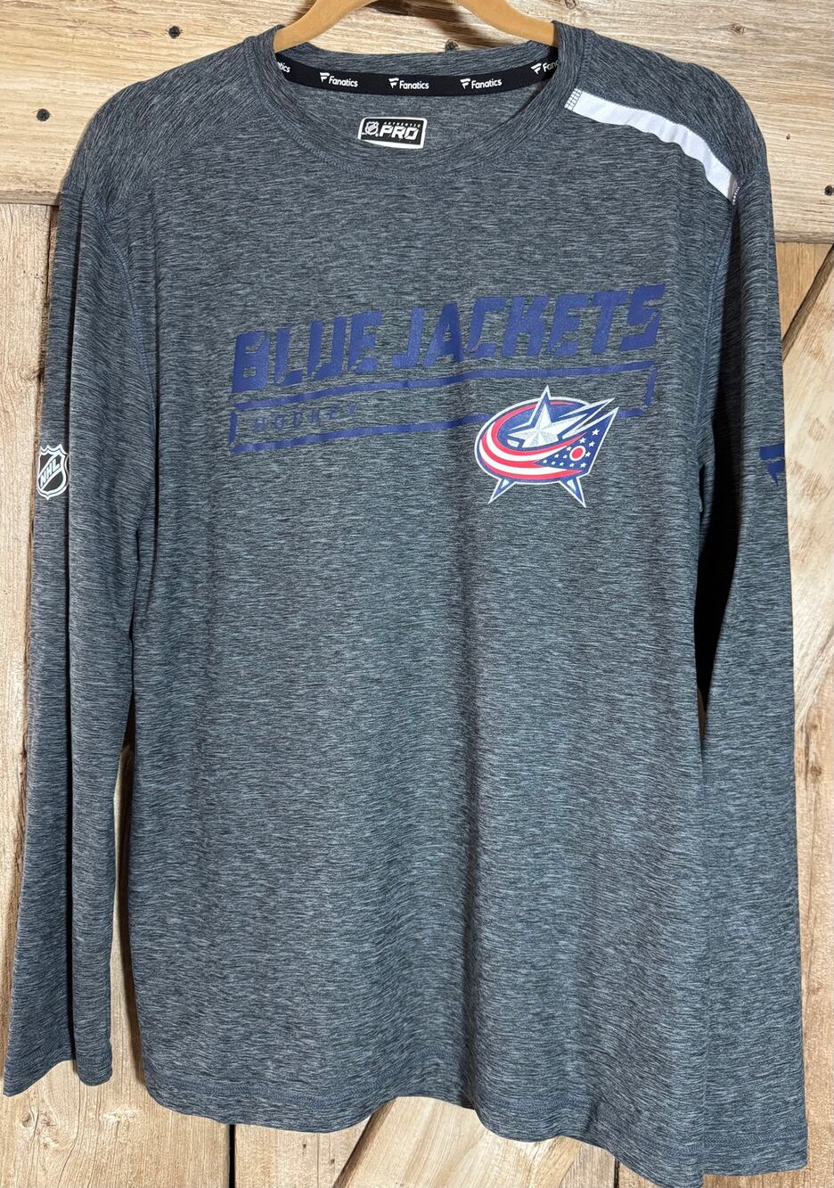 Fanantics NHL Authentic Pro Columbus Blue Jackets Longsleeve T-Shirt Med Hockey
